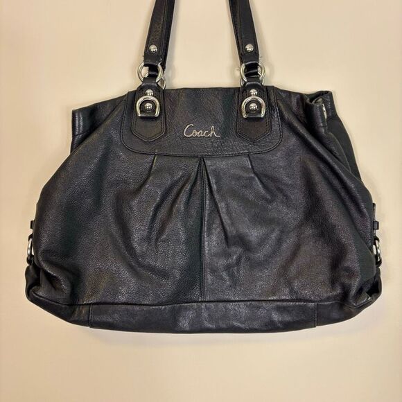 Coach Black Leather Shoulder Purse - Picture 3 of 11
